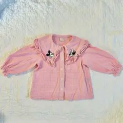 petit main ミッキー・ミニー刺繍 長袖シャツ 100