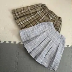 ピンクラテ　グローバルワーク　チェックスカート2点セット　140