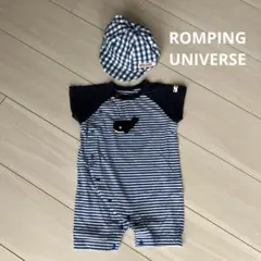半袖　ロンパース　カバーオール　耳付き帽子　セット
