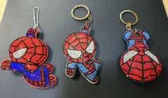 スパイダーマン キーホルダー 3点セット ラインストーン