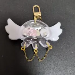 クラゲ型透明チャーム ハート付き