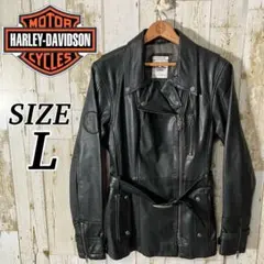 ハーレーダビッドソン ダブルライダース カーコートタイプ ベルト付き 黒 Ｌのサムネイル