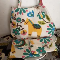 SALEカラフルな花と馬のミニトートバッグセット