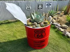 Route 66 ドラム缶リメイクプランター レッドのサムネイル