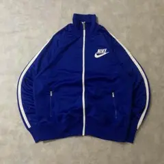 NIKE古着トラックジャケットプリントロゴフルジップスウッシュブルーDB144
