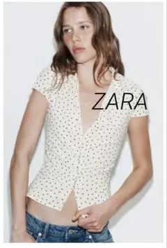 ZARA ドット柄トップス シャツ - メルカリ