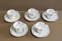 HOYAボーンチャイナ花柄ティーカップ・ソーサー5客セット《小花の詩集》