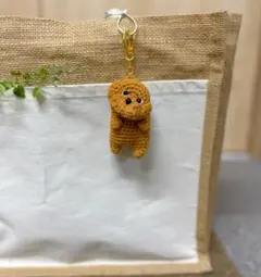 首おつまみトイプードルのキーホルダー 　　　犬　あみぐるみ