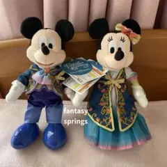 【新品】ディズニーファンタジースプリングス ミッキーミニーぬいぐるみバッジぬいば