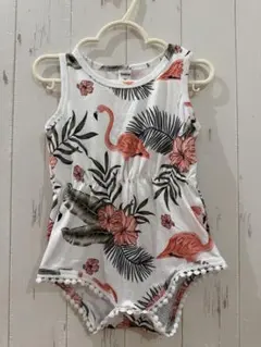 夏　フラミンゴ　タンクトップ　ギャル　ハイビスカス　水着　ロンパース