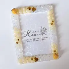 【No.482】黄色系♡いちごとリボンのホイップデコトレカケース　硬質ケース