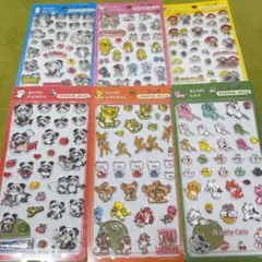 内藤ルネ ぷくぷくジェリーシール 6枚セット　昭和レトロ