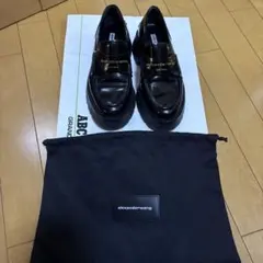 alexanderwang ブラック ローファーショートブーツ厚底 ローファー Alexander Wang(アレキサンダーワン) ショートブーツ