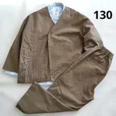 riziere ノーカラージャケットセットアップ &シャツ130 麻混 ベージュ