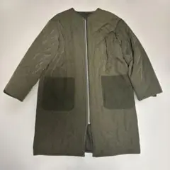 Mila Owen ノーカラーキルティングコート