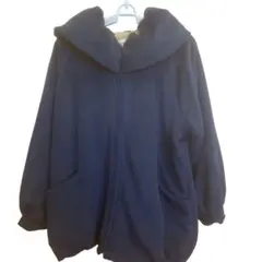 フード付きネイビー フリースジャケット