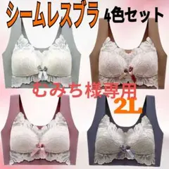 シームレスブラ　ノンワイヤー　ナイトブラ　2L 美胸　楽ブラ　伸縮性　着痩せ