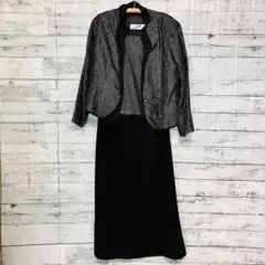 パーティードレス　ワンピース＆上着15号　ボーダー　結婚式　フォーマル　D23