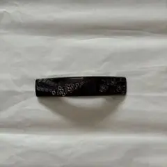 フランス製 ヴィンテージ バレッタ 花柄 ブラック ヘアアクセサリー