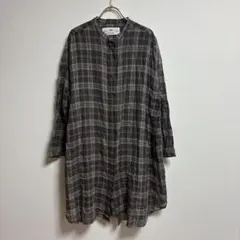✨良品✨ ナイスクラップ【Ｆ】チェックシャツ シャツワンピース グレー 前ボタン