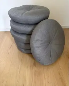 원형 이불 쿠션, 6 개 세트, 회색, 북유럽풍 두꺼운 의자, 40cm, 미사용