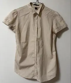 GAP 半袖シャツ M ベージュストライプのサムネイル