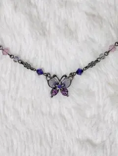 美品】ANNA SUI アナスイ バタフライ＆ハート 2点セットネックレス 