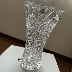 訳あり　新品未使用　ボヘミアングラス 花瓶 クリスタルガラス
