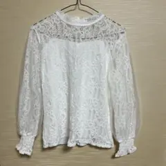 Futier Land ホワイト レースブラウス 長袖