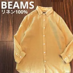 BEAMS ビームス　リネンシャツ　マスタード系