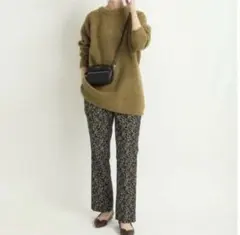 IENA LA BOUCLE レオパードジャガードフレアパンツ 36 美脚パンツ
