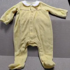 ★新品★ミキハウス カバーオール 60 黄色 襟付き 子供服 ロンパース 長袖