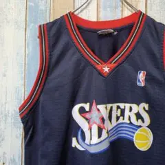 1341☆NBA76ers☆タンクトップ☆ゲームシャツ☆チームロゴプリントのサムネイル