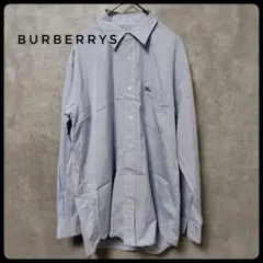 90s　旧ロゴ　Burberrys　刺繍ロゴ　長袖シャツ　ライトブルー　М