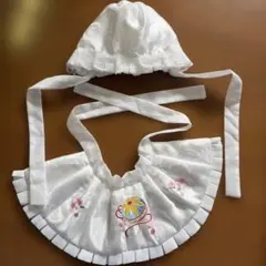 女の子用刺繍入り和装小物セット お宮参り スタイ よだれかけ フード 帽子