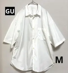 GU ブロードオーバーサイズシャツ(5分袖) 半袖シャツ ホワイト