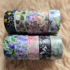 【新品未使用】お花　植物　マスキングテープ　10個セットのサムネイル