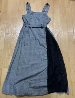 キャミワンピース グレー ブラック チェック