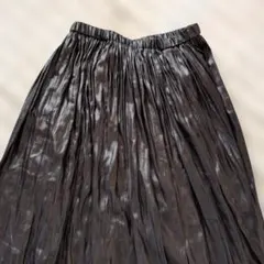 ベリーダンス　黒の光沢サテンロングスカート　フラ　ダンスのサムネイル