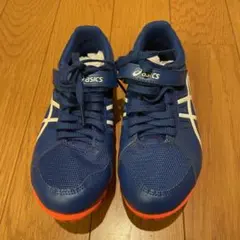 asics 青 スパイクシューズ メッシュ　23.5cm