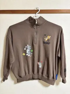 トムアンドジェリーのハーフZIPスウェット