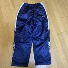 asics ネイビー ストライプパンツ