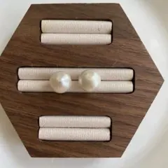 天然淡水パールピアス　バロック　セミラウンド　無核　ハンドメイドアクセサリー