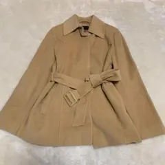 美品✨QUEENS COURT 　コート　Aライン　キャメル　アンゴラのサムネイル