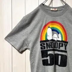 ピーナッツ PEANUTS Tシャツ 半袖 スヌーピー 50 グレー メンズ M