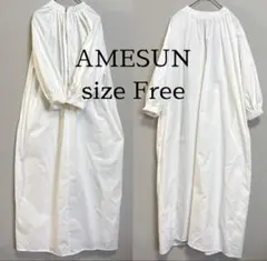 AMESUN ジップアップワンピース ホワイト