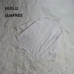 HUG.U 長袖 バンドカラー シャツ ホワイトのサムネイル