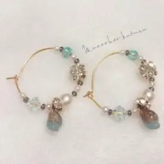 ビーズフープピアス