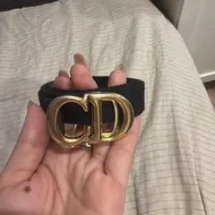 Christian Dior CDロゴ ベルト ブラック ゴールド金具