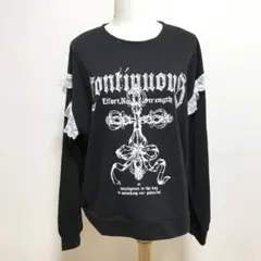 あ*.様 BEDROCK スカルデザイン 片袖プリント長袖カットソー ifラルク REFLEM/スカルプリントラグランL/S Tee/ロングスリーブカットソー